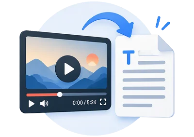 Convert Video to text Through Transcription